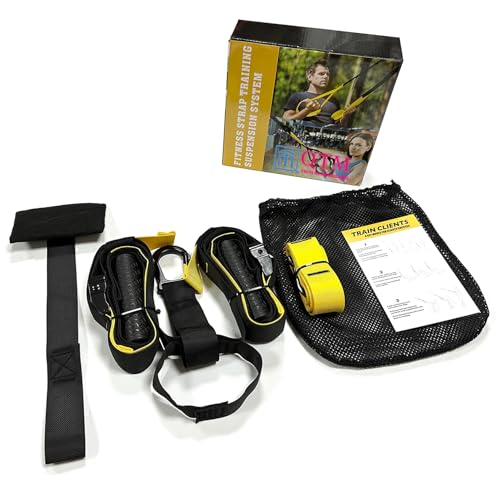 QTM fitness Strap, Home Resistance Training Kit, Workout Straps, Exercise Straps, Yoga Band, Suspension Training Straps for Home Gym, Bodyweight Resistance, Yoga Stretching Strap, Indoor & Outdoor