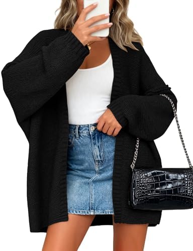 BTFBM Fall Cardigan Sweaters for Women Lightweight Casual Long Sleeve Ribbed Knit Sweater Solid Oversized Cardigans