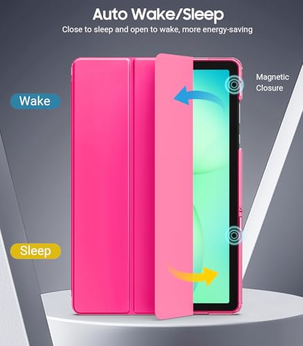 Image of TiMOVO Soft Case for Samsung Galaxy Tab A11+ /A11 Plus 11 inch 2026, Bright Pink | Fit for SM-X230 /X236 /X238, Slim Soft TPU, Translucent Frosted Back, Auto Wake /Sleep