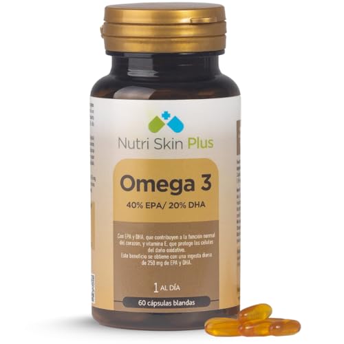 Omega 3 Alta Concentración 1000 mg – Cápsulas Blandas de Aceite de Pescado Premium con EPA y DHA – Fácil Absorción, Sin Regusto, Apoyo para la Salud del Corazón, la Mente y las Articulaciones – 60
