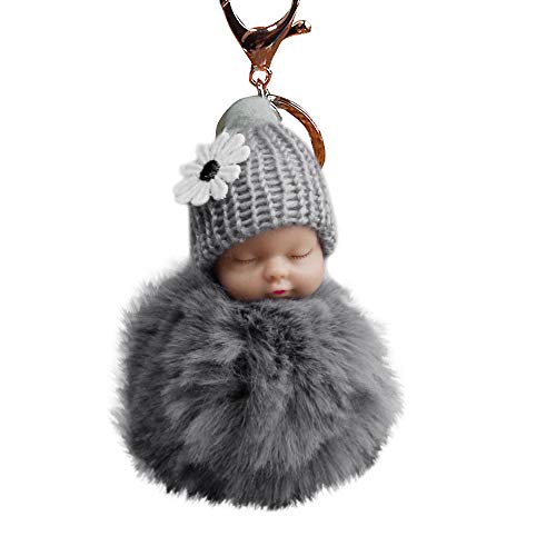 Jmwedia amazon mon compte Adorable porte-clés bébé avec pompon et charme de sommeil - mignon...