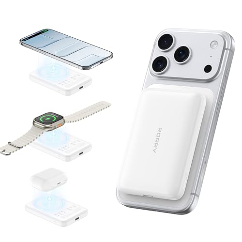 �y�ƊE�n�V 2in1���C�����X�[�d�zRORRY ���o�C���o�b�e���[ mag-safe�Ή� ���^ �y�� ���^ 5000mah �A�b�v���E�H�b�` �[�d�� ���C�����X�[�d �}�O�Z�[�t�[�d 15W �}�O�l�b�g�� iPhone�[�d�� For Apple Watch 