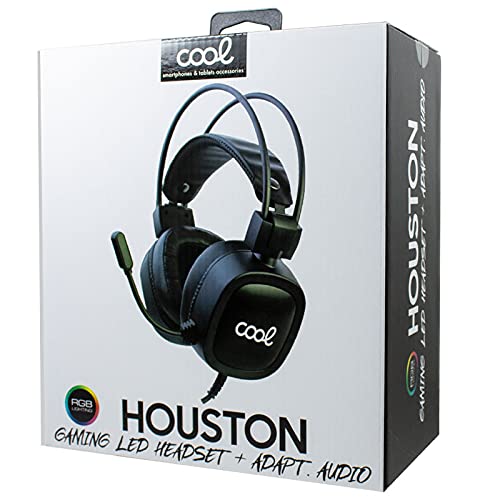Cool Auriculares Stereo PC / PS4 / PS5 / Xbox Gaming Houston Iluminación + Adapt. Audio