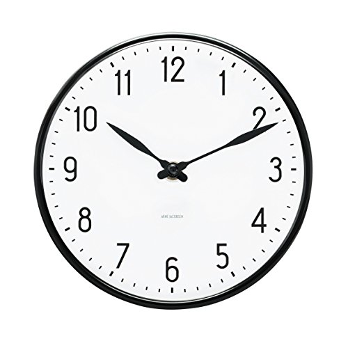 Arne Jacobsen Wall Clock, Aluminium, White, 16 cm