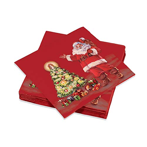 Le Nappage Santa Claus Servietten aus reiner Cellulose-Watte,...
