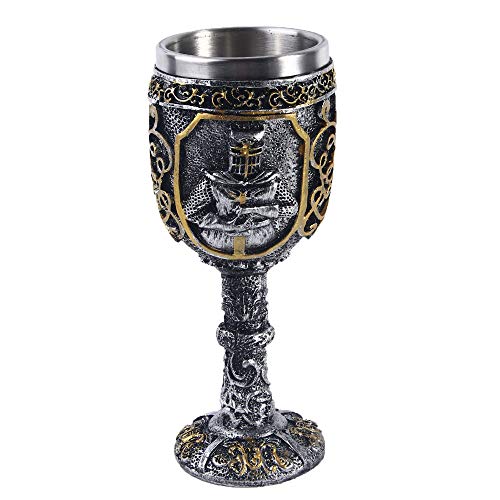 VOANZO Copa de vino medieval con diseño de caballero vikingo