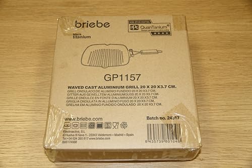 briebe Black Titanium Grill Stripe Rotisserie Induction, Non-stick Titanium, Frying Pan 20 x 20 cm Cast Aluminium without PFOA, Folding Handle, Suitable for Glass-Ceramic, Gas - Image 9