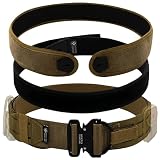 Invictus Templar Armiger Modular Tactical Belt – 3 Part 1000D Nylon with Anti-Slip Pad, Metal Quick Release Buckle, MOLLE Webbing for Range Training, Outdoor Activities, Airsoft - Coyote Brown