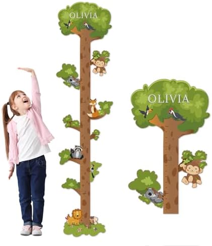 Amazon.com: Woodemon Personalized Name Growth Chart for Kids – Wooden ...