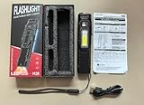 Portable tactical EDC flashlight, Type-C rechargeable 1000 lumens high lumen portable outdoor flashlight with clip and digital display screen, suitable for home, camping, and emergency outdoor use