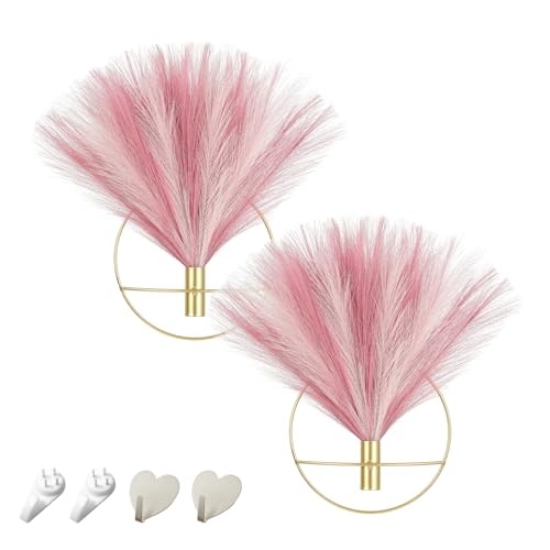 Pretty Jolly Boho Wall Decor - Hanging Artificial Pampas Display,