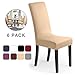 Coprisedie con schienale 6 pezzi Elasticizzato Copertura della sedia bi-elastico per una misura universale, Coppia spandex Coprisedia molto facile da pulire e di lunga durata (6pezzi Crema-Natura)