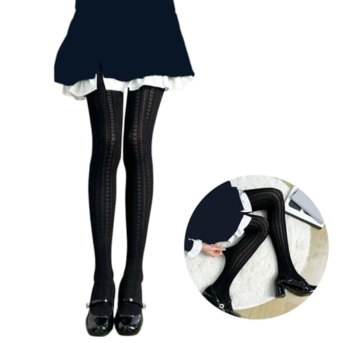 Japanese Bowknot Pattern Thin Tights for Women Breathable Leggings Student Solid Color Pantyhose Stockings2