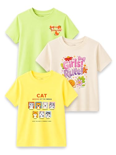 Image of Kidbea Bamboo Kids T-Shirt Ultra-Soft Premium Half Sleeve Graphic Tee for Girls, Casual Summer Wear for Toddlers & Kids