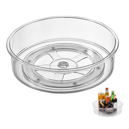POPETPOP bandeja de almacenamiento giratoria caja de almacenamiento de condimentos estante de almacenamiento giratorio estante de tarros de condimentos Acrílico Transparent