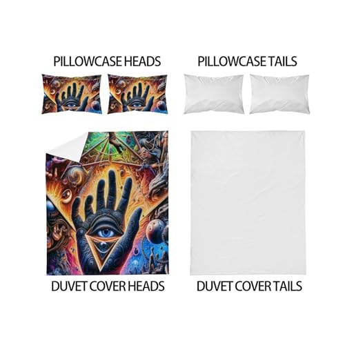Housse de couette King en microfibre imprimé 3D Les Yeux Bedding - 4