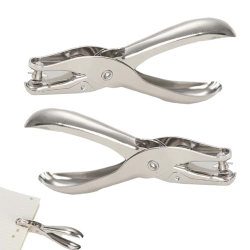 UIEXAY2 Pezzi Perforatore a Pinza Foratore di Carta 3mm 6mm Diametro del Foro Foratore a Pinza Foratore Metallico Adatto per Carta Foto Cartolina di Auguri Cartolina (Argento)
