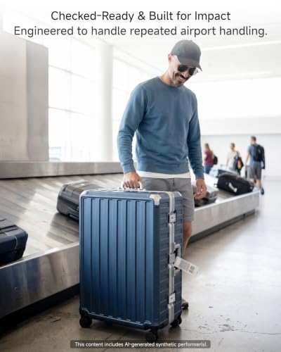 Image of LUGGEX Luggage Sets with Spinner Wheels, 8010S Aluminum Frame Zipperless Polycarbonate Hard Shell Suitcase Sets (ZX-Core, Charcoal Metallic, 3 Piece (20 /24 /28))