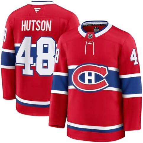 Fanatics Lane Hutson Montreal Canadiens Home Premium Jersey - Red (CA/US, Alpha, X-Large, Regular, Regular)