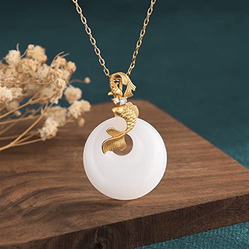 Pendentif jade de Hetian naturel fini les bijoux ternes