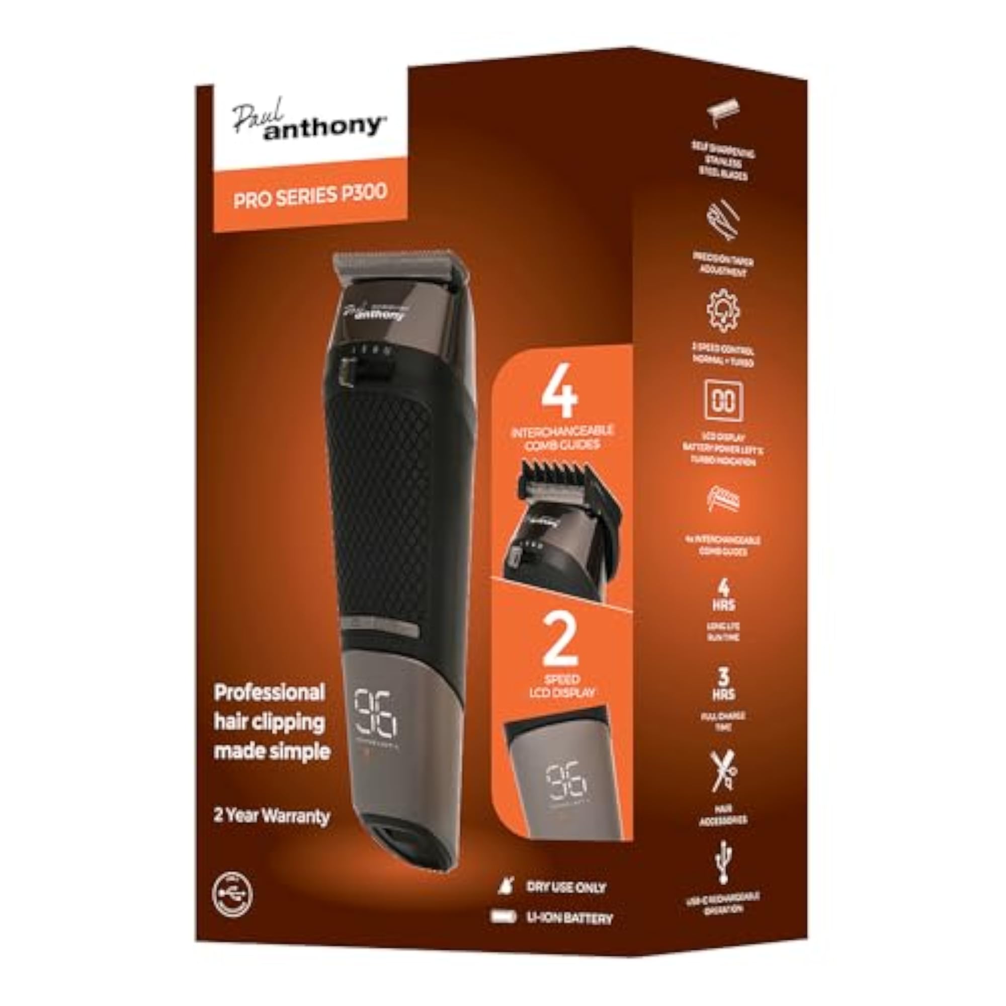 'Pro Series P300' USB-C Lithium Cordless Hair Trimmer