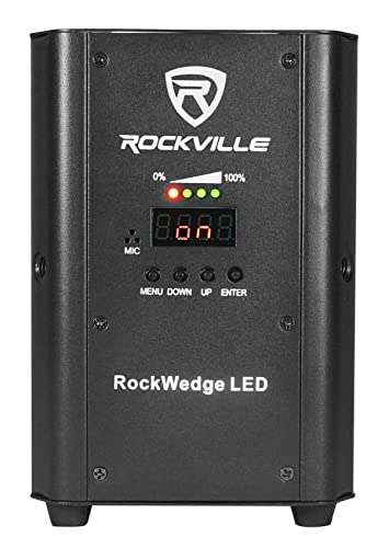 8 Rockville RockWedge LED 54w RGBWA+UV Rechargeable Wireless DMX Lights+Backpack