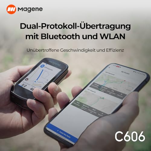Magene C606 Touchscreen GPS Fahrradcomputer Navigation WiFi Bluetooth Datenübertragung...