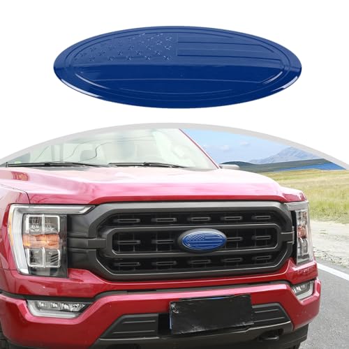 Image of CheroCar for F150 Emblem Cover Trim,Logo Back Badge Decoration Cover Trim Compatible with Ford F150 F-150,Blue