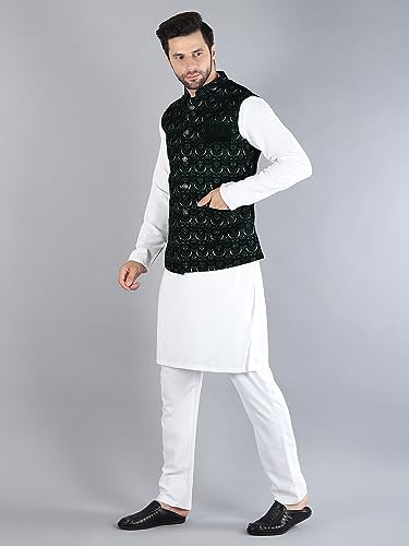 Image of Uri and MacKenzie Men's Silk Blend Kurta Pajama with Designer Ethnic Nehru Jacket /Modi Jacket