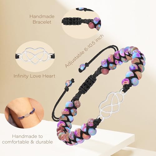 Image of Gifts for Daughter Granddaughter, To My Mom Grandma Wife Girlfriend Sister Jasper Heart Bracelets Birthday Graduation Anniversary Christmas Stocking Stuffers Valentines Mothers Day Jewelry