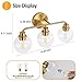Bathroom Light Fixtures Gold Vanity Light 3 Light Wall Sconces Lighting Brushed Brass Lights with Clear Globe Glass Shades Bath Wall Lamp for Mirror Kitchen Living Room Bedroom Hallway