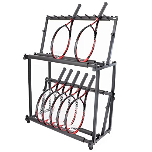 Support de rangement pour raquettes de tennis à double couche gain de place pour 14 pièces
