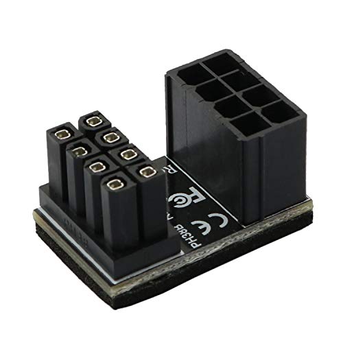 ZRM&E 8 Pin Graphics Card Power Supply 180 Degree Angled Adapter Steering Connector Down Angled for Desktops Graphics Card
