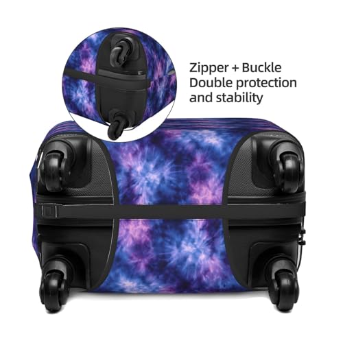 Abstract Blue Purple Tie-Dye Elastic Travel Luggage Covers Dustproof Scratch-Resistant Suitcase Protector Fit 22-24 Inch2