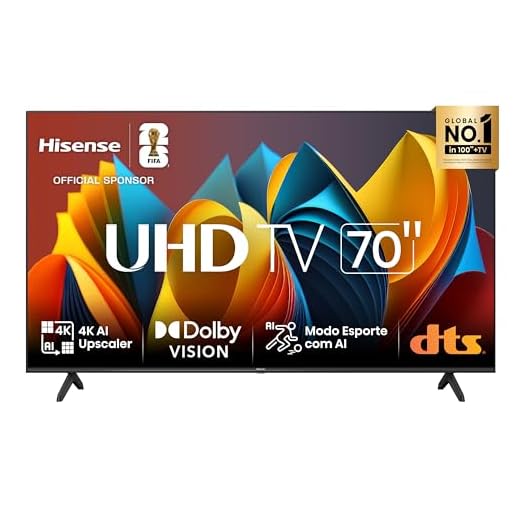 Hisense Smart TV UHD 4K DLED 70" Polegadas 70A6K com HDR10+ Dolby Vision Game Mode Controle por Voz Alexa Built-In AirPlay
