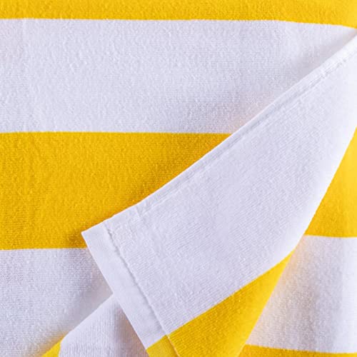 Another Choice Striped Beach Towel 4 Packs,30"X60" Absorbent Cotton Packable Ultra Soft Pool Towel Quick Dry(Yellow, 4) #TOP5