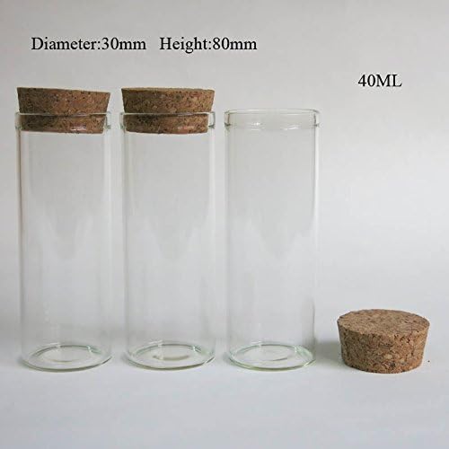 24pcs/lot 40ml Empty Glass Tube with Cork, 40ML Glass Jar, Cosmetic Container,40ML Glass Container