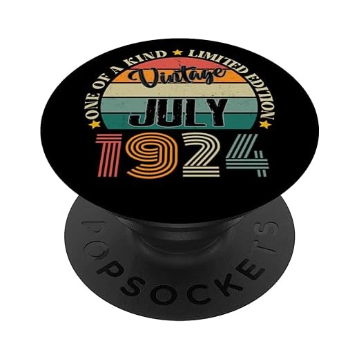 100 Años Vintage Julio 1924 Cumpleaños 100 Retro PopSockets PopGrip Intercambiable