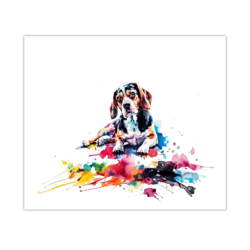 Aquarelle de chien graffiti pour une décoration murale de bureau