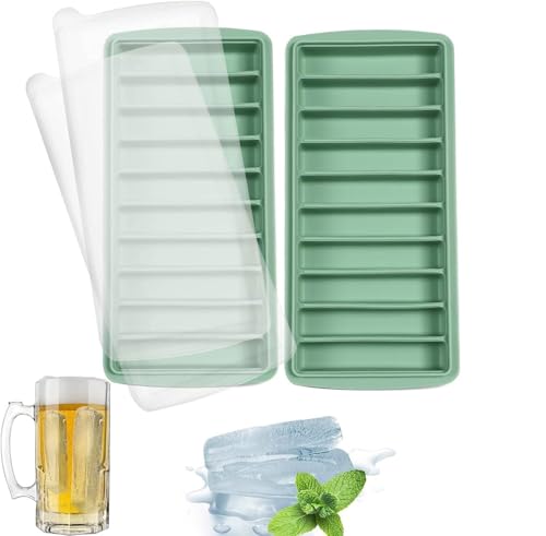 Molde de silicona para cubitos de hielo con tapa, 10 cavidades miniatura 1