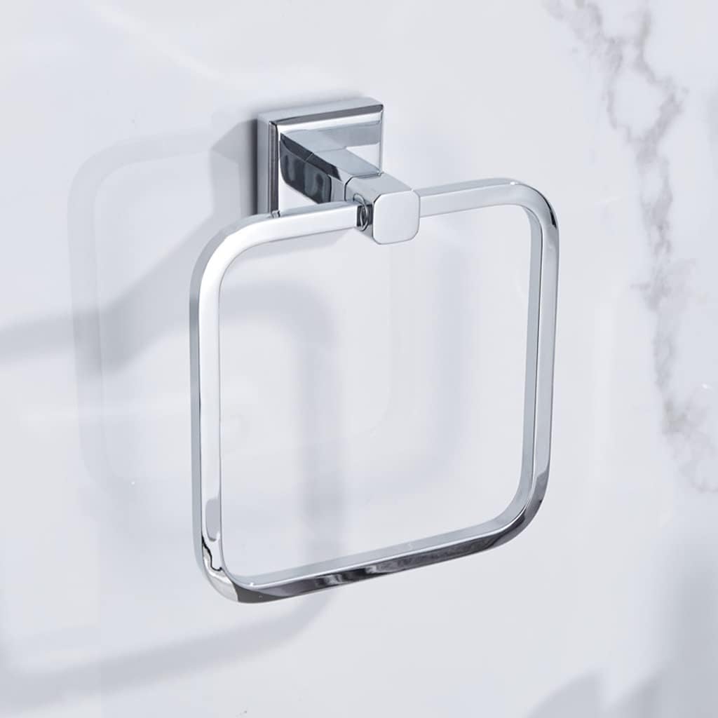 LSLYTQ All Copper Towel Ring, Square Hanging Towel Rack, Gold Toilet Towel Holder, Wall Mounted Bathroom Hardware