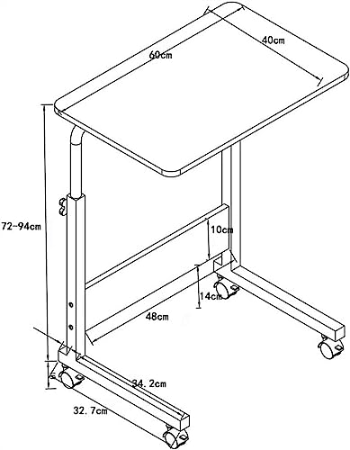 Bureaux d'ordinateur portable overbed assis debout réglable jaune