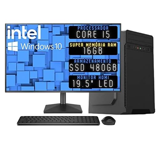 Computador Completo 3green Desktop Intel Core i5 16GB Monitor 19.5" HDMI SSD 480GB Windows 10 3D-089