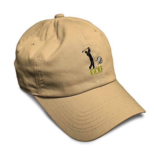 Speedy Pros Soft Baseball Cap Golf Player Embroidery Golf Recreational Twill Cotton Embroidered Dad Hats for Men & Women Khaki Design Only