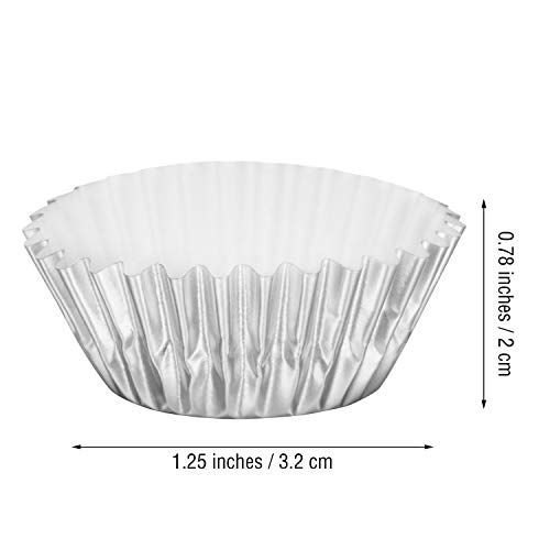 Image of Sumind 400 Pcs Mini Foil Cupcake Liners Holiday Baking Cups,Silver