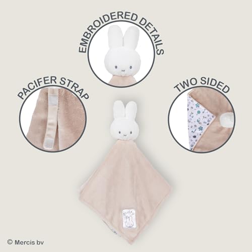 Kids Preferred Miffy Baby Blanket - Neutral Colors, Soft Snuggable Blankey, Miffy Plush, Embroidered Details, Paci Loop, 17 in, Ages 0 Months & Up by KIDS PREFERRED - Image 3