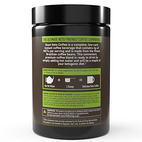 Keto Coffee – Instant Fat Drink for Ketogenic Diet - 8g of MCTs per Serving to Boost Ketone Production, Energy & Metabolism, Caffeinated 20 Servings - Thumbnail 7