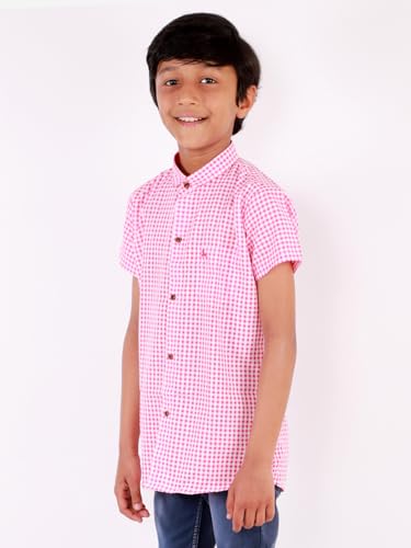 Image of superminis Boy's Cotton Regular Fit, Half Sleeves, Collared Neck, Printed Shirts for Casual Wear