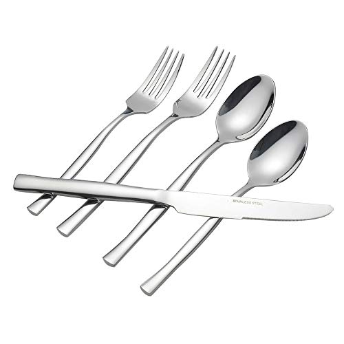 Qskely 40 Pieces Stainless Steel Flatware Cutlery Silverware Set, Service For 8 #TOP6