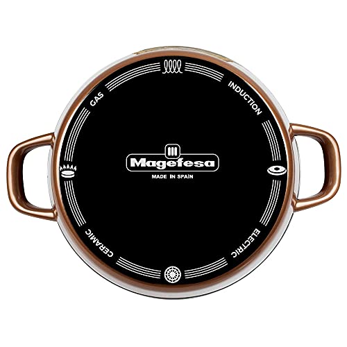 Magefesa Copper Topf 24 cm mit Glasdeckel, aus emailliertem Stahl, zwei Schichten äußerer Emaille Farbe Kupfer und… - Image 5